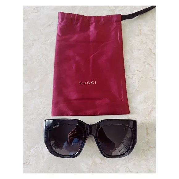 Gucci Black Marmont Monocolor 53mm Squared Sunglasses - Picture 1 of 11